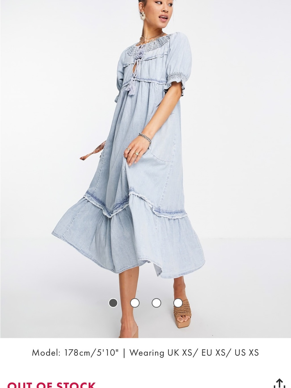 Free People Sz Medium denim dress NWOT SOLD OUT - Picture 3 of 16